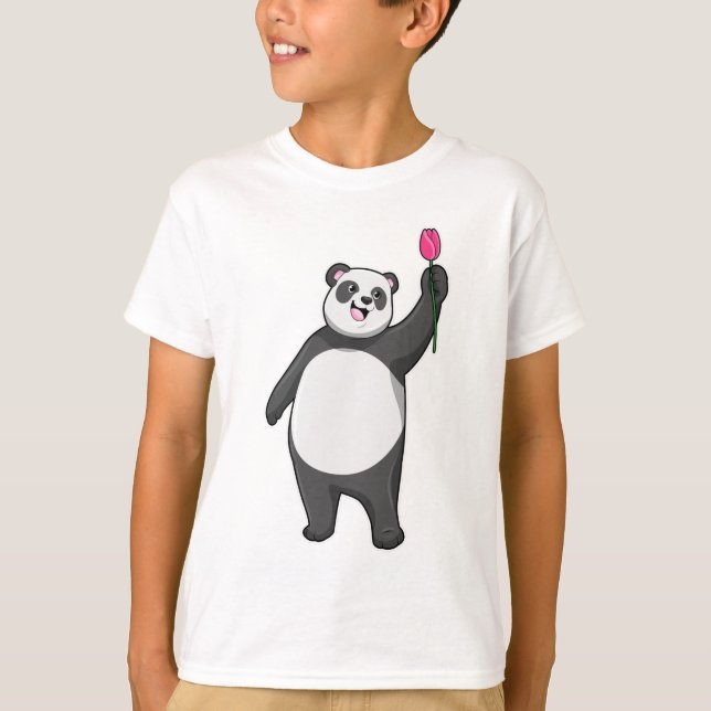 Panda with Tulip T-Shirt (Front)