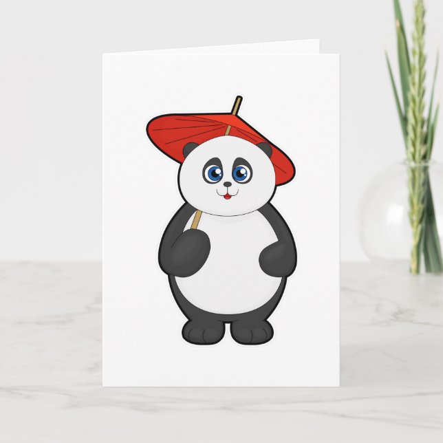 Panda with Umbrella Card (Front)