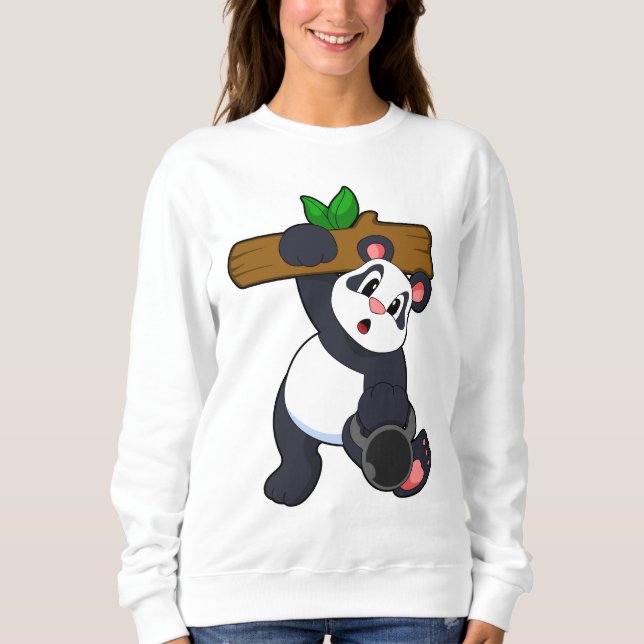 Panda with Wood at Strength training Sweatshirt (Front)