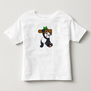 Panda with Wood at Strength training Toddler T-shirt