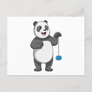 Panda with Yo-yo Postcard