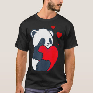 Panda Women Valentines Day Girlfriend Heart T-Shirt
