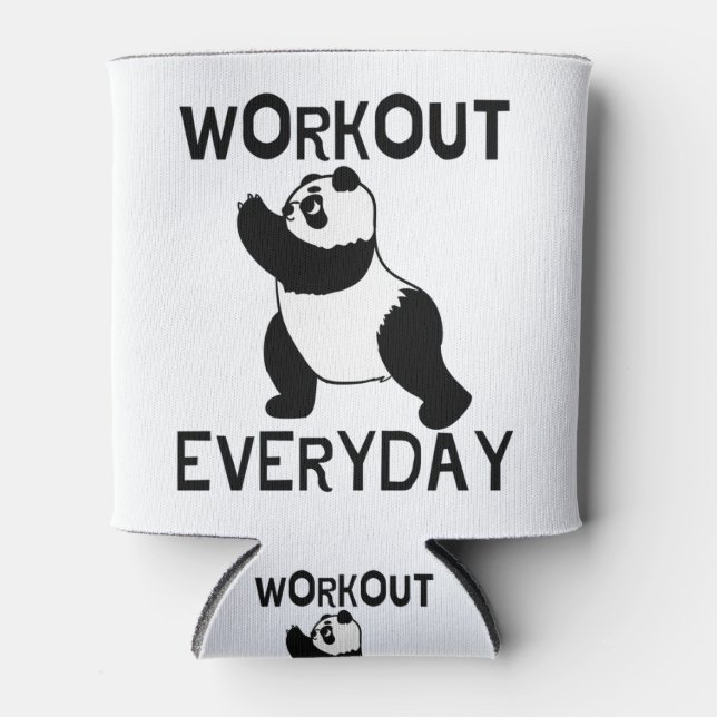 Panda Workout Gym Can Cooler (Front)