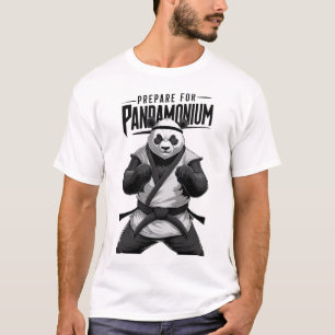 Pandamonium Funny Panda Bear Martial Artists Pun T-Shirt