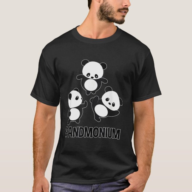 Pandamonium Panda Bear Pun T-Shirt (Front)