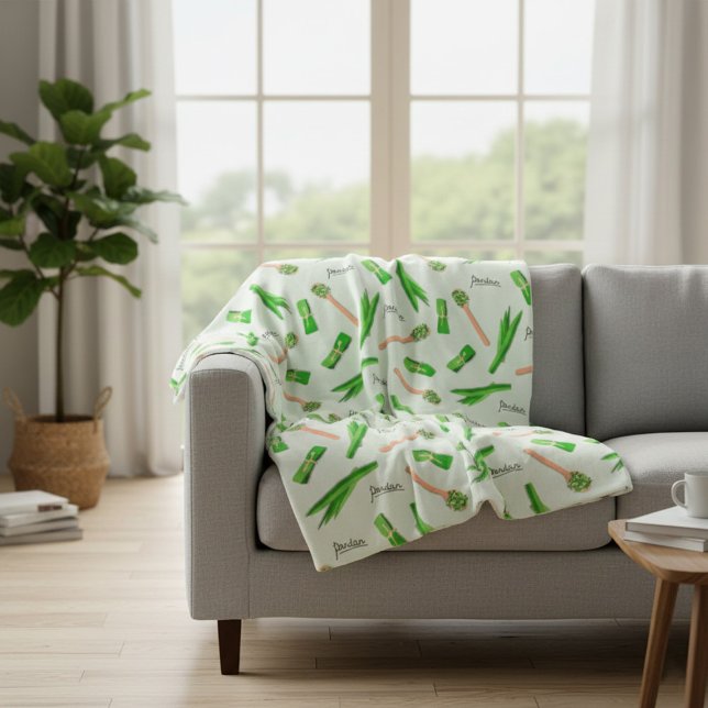 Pandan Leaf Pattern Fleece Blanket (Creator Uploaded)