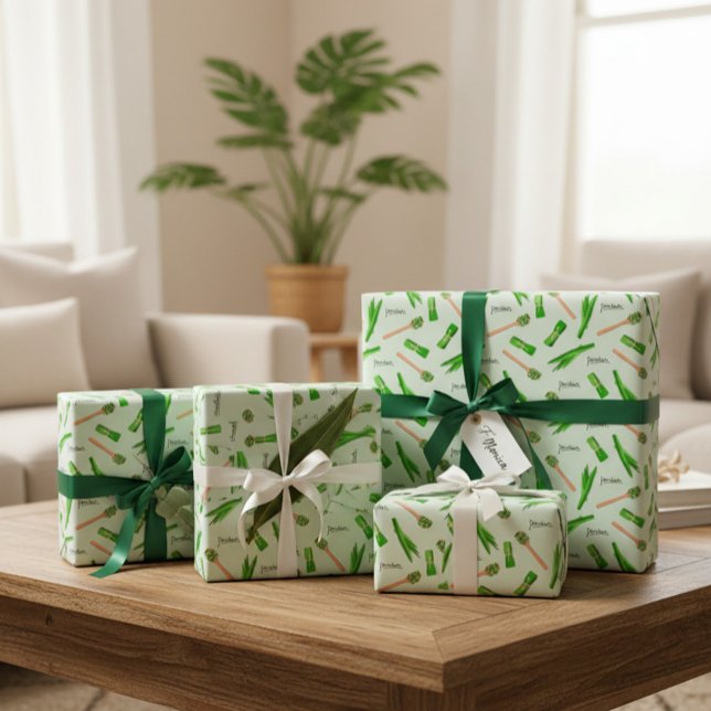 Pandan Leaf Pattern Wrapping Paper  (Creator Uploaded)
