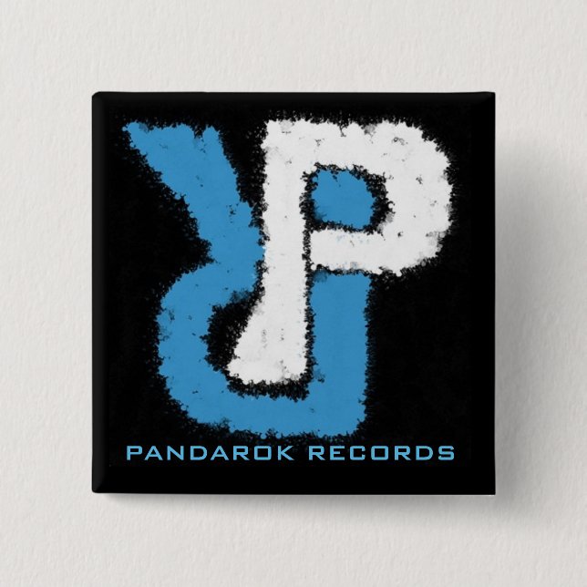 Pandarok Records Logo 2 Inch Square Button (Front)