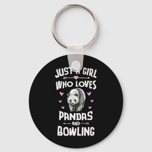 Pandas And Bowling Shirt Gift Girls Women Keychain