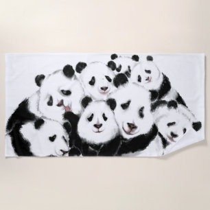 Pandas Beach Towel Family Panda