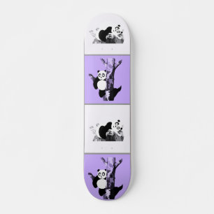 Pandas Chequered - Purple Skateboard