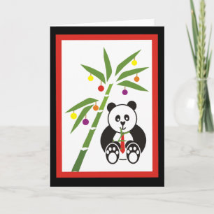 Panda's Christmas Meal! Holiday Card