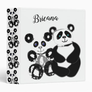 Pandas Cute and Cuddly Personalized Binder