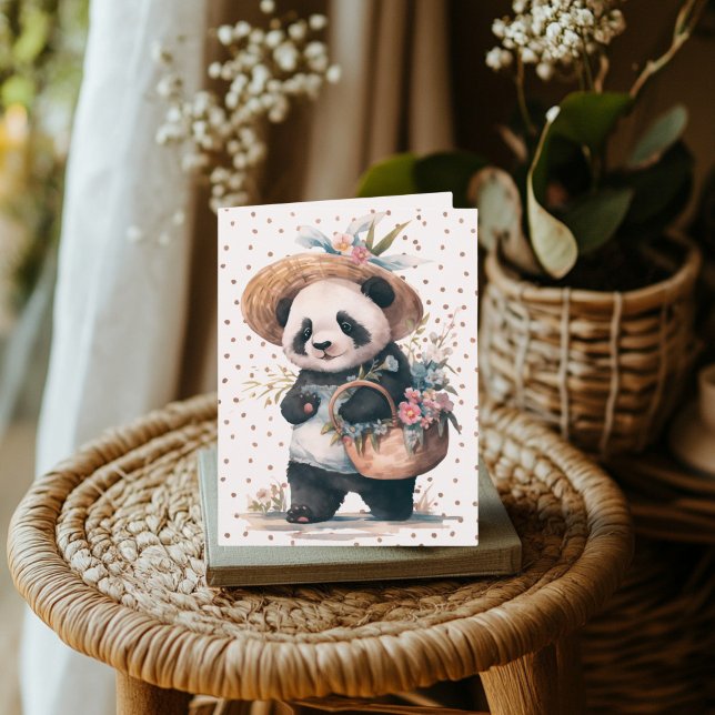 Panda's Floral Adventure  Card (Panda Floral Adventure Card)