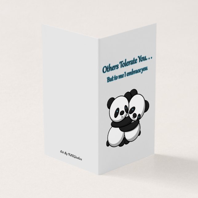 Pandas Hugging Card (Outside)