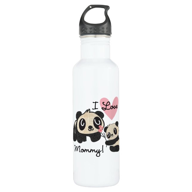 Pandas I Love Mommy 710 Ml Water Bottle (Front)