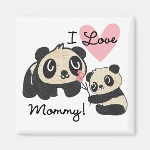 Pandas I Love Mommy Magnet