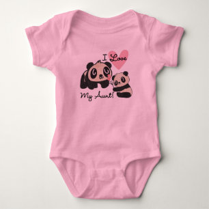 Pandas I Love My Aunt Baby Bodysuit