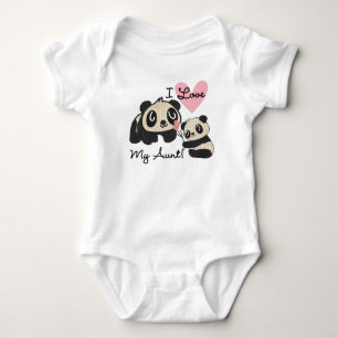 Pandas I Love My Aunt Baby Bodysuit