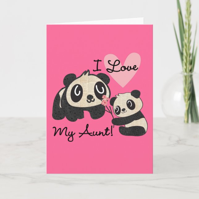 Pandas I Love My Aunt Card (Front)