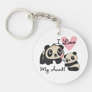 Pandas I Love My Aunt Keychain