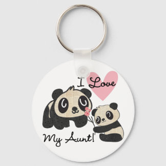Pandas I Love My Aunt Keychain