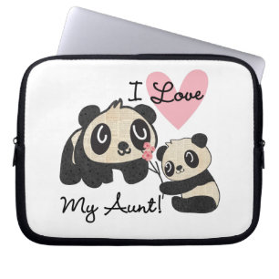 Pandas I Love My Aunt Laptop Sleeve