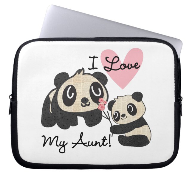 Pandas I Love My Aunt Laptop Sleeve (Front)