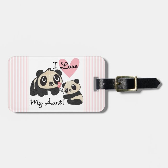 Pandas I Love My Aunt Luggage Tag (Front Horizontal)