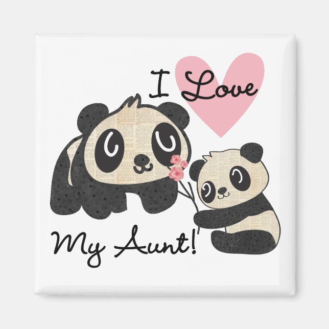 Pandas I Love My Aunt Magnet (Front)