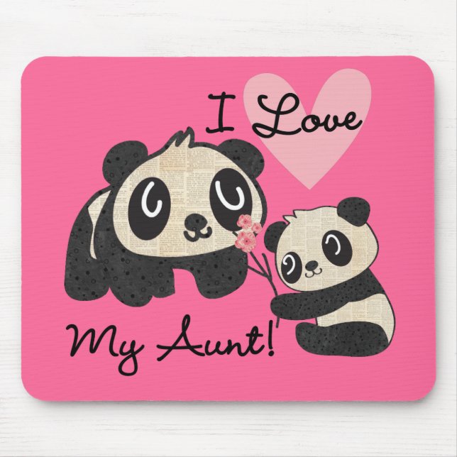 Pandas I Love My Aunt Mouse Pad (Front)