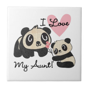 Pandas I Love My Aunt Tile