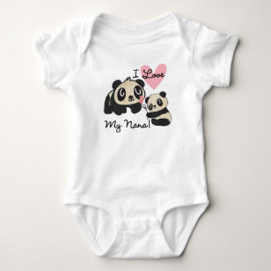 Pandas I Love My Nana Baby Bodysuit