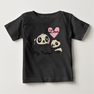 Pandas I Love My Nana Baby Raglan T-shirt