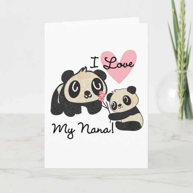 Pandas I Love My Nana Card (Front)