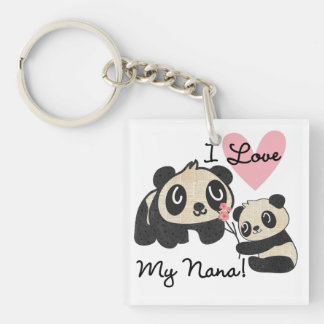 Pandas I Love My Nana Keychain