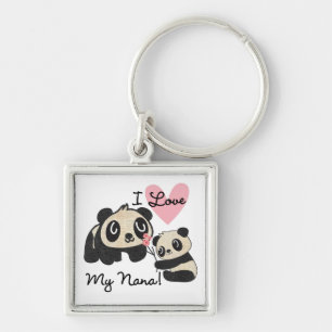 Pandas I Love My Nana Keychain