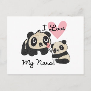 Pandas I Love My Nana Postcard