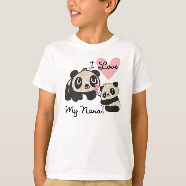 Pandas I Love My Nana T-Shirt (Front)
