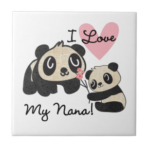 Pandas I Love My Nana Tile