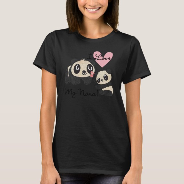 Pandas I Love My Nana Toddler T-shirt Raglan (Devant)