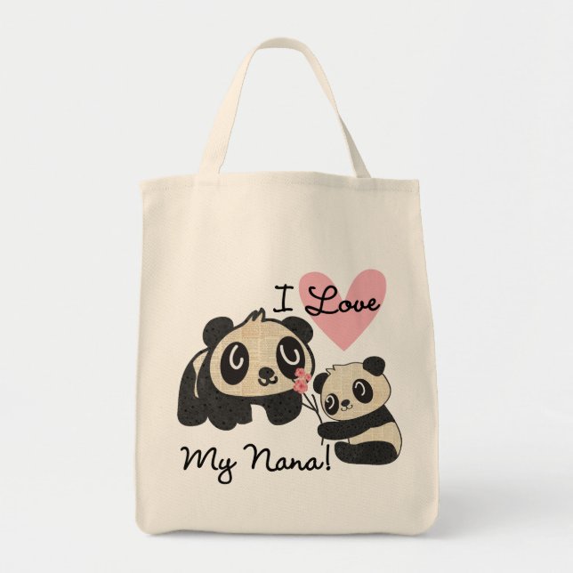 Pandas I Love My Nana Tote Bag (Front)