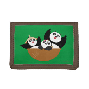 Pandas in a Bowl Tri-fold Wallet