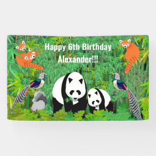 Pandas Lady Amherst's Pheasants Red Pandas Bamboo Banner