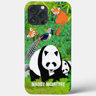 Pandas Lady Amherst's Pheasants Red Pandas Bamboo iPhone 13 Pro Max Case
