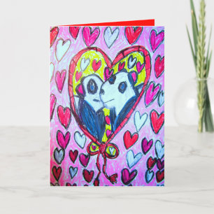 Pandas love holiday card