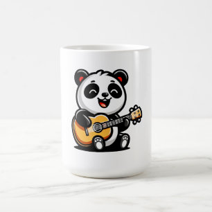 Panda's Melodic Serenade - Acoustic Guitar Art Coffee Mug