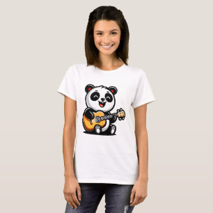 Panda's Melodic Serenade - Acoustic Guitar Art T-Shirt
