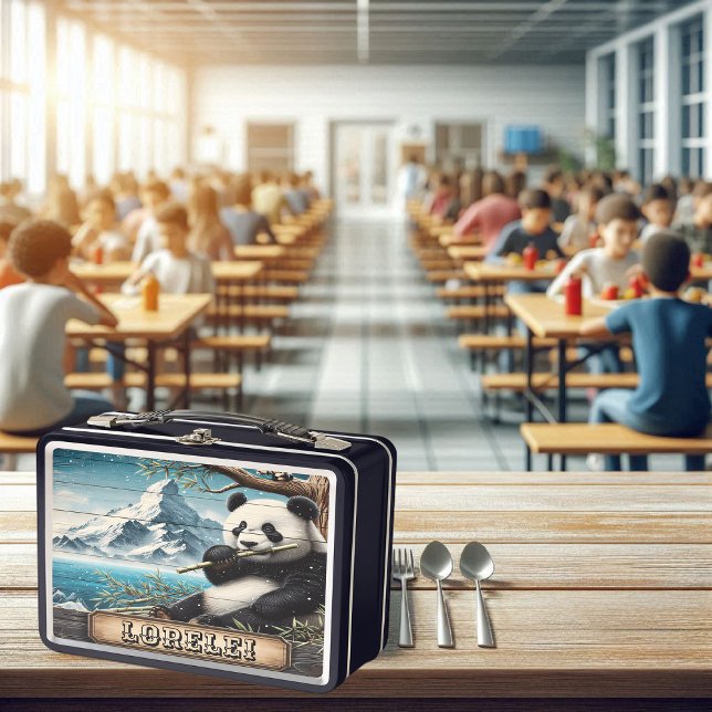 Panda's Mountain Vista: Bamboo Repose Metal Lunch Box (Creator Uploaded)