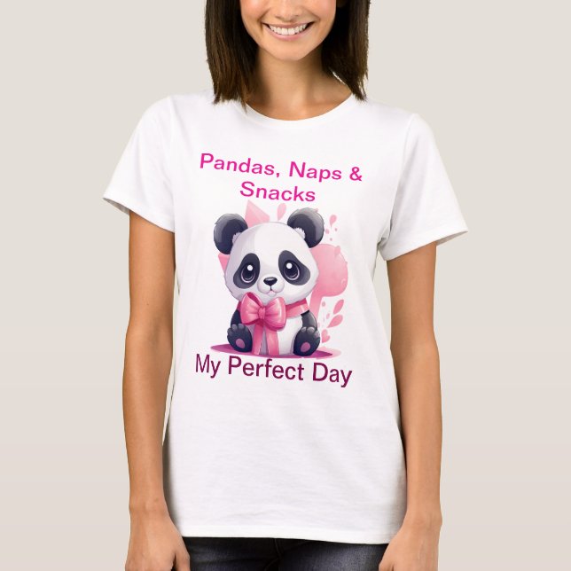 Pandas, Naps & Snacks - Funny Cute Panda T-Shirt (Front)